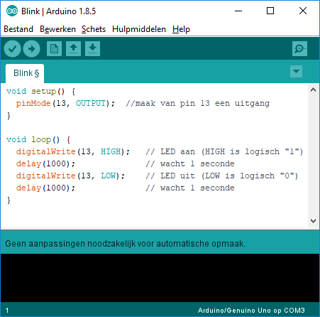 1ste arduino programma