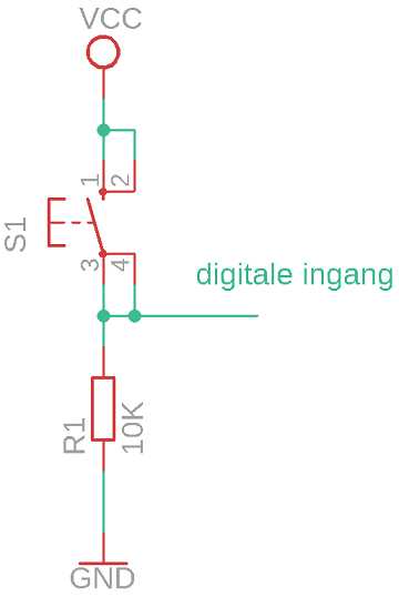 Digitale invoer met drukknop