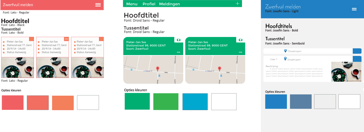 Styletiles worden ontworpen om het design van de website vast te leggen. Hiertoe behoren kleuren, fonts, maar evengoed het ontwerp van buttons, tekstkaders of de manier waarop afbeeldingen dienen gebruikt te worden in de app.